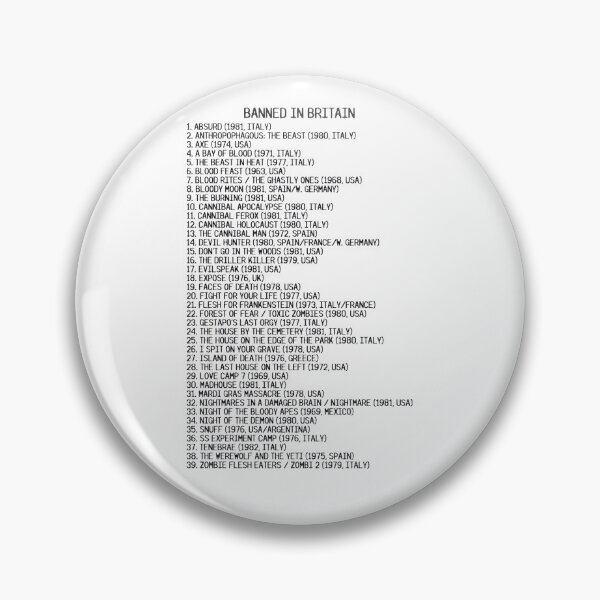 Item preview, Video Nasties — Banned in Britain List designed and sold by The Cosmic Turtle.