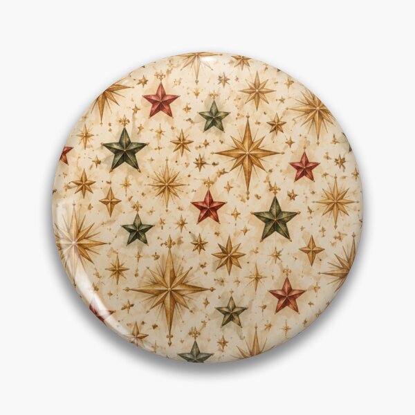 Item preview, Vintage Christmas Stars Gold Red Green designed and sold by mycute-stickers.