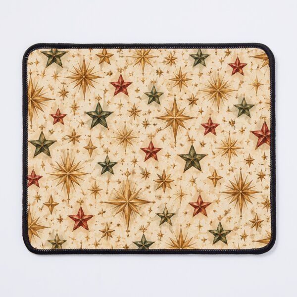 Item preview, Vintage Christmas Stars Gold Red Green designed and sold by mycute-stickers.