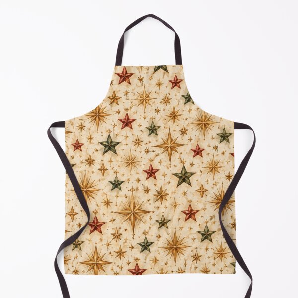 Item preview, Vintage Christmas Stars Gold Red Green designed and sold by mycute-stickers.