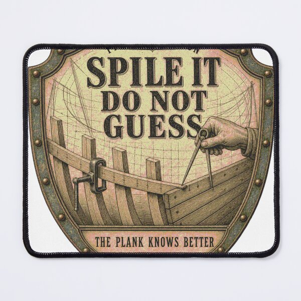 Item preview, Play It Do Not Guess badge planking boat carpentry designed and sold by BoosterShop.