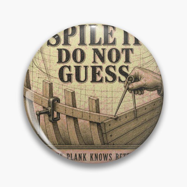 Item preview, Play It Do Not Guess badge planking boat carpentry designed and sold by BoosterShop.