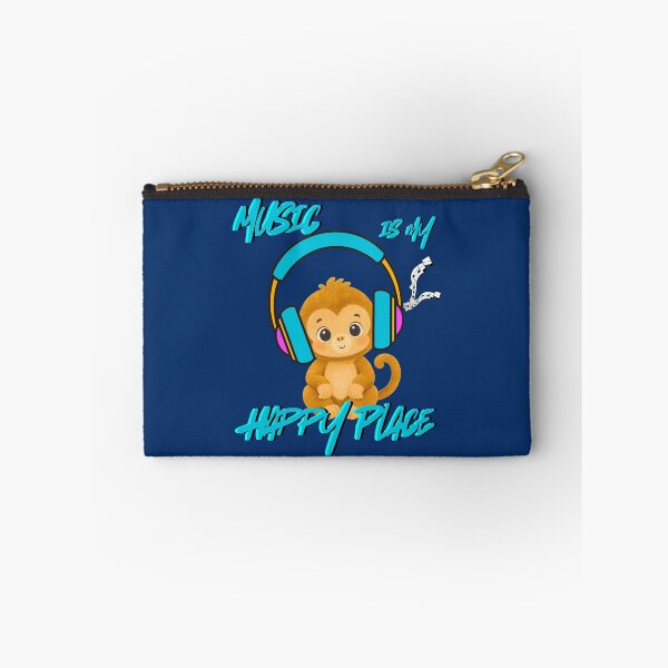 Item preview, Music Is My Happy Place – Cute Baby Monkey with Headphones and Notes Art designed and sold by Evelashop.