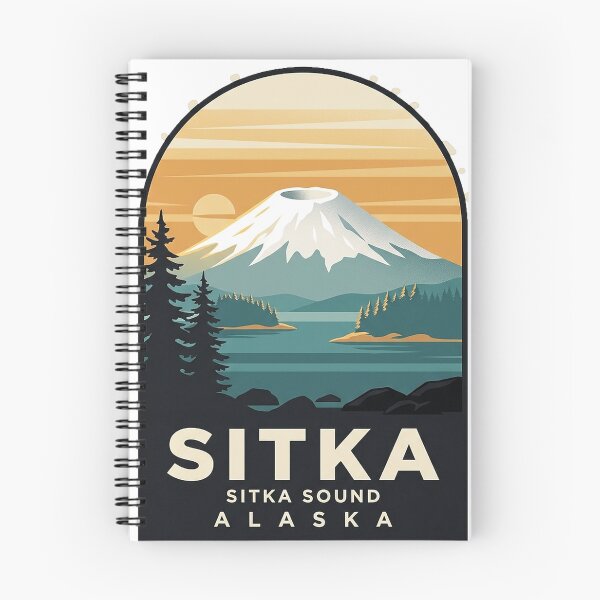 Item preview, Sitka Alaska Mount Edgecumbe Vintage WPA Travel Badge designed and sold by DetourDgn.