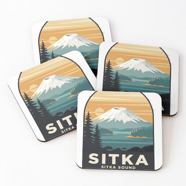 Item preview, Sitka Alaska Mount Edgecumbe Vintage WPA Travel Badge designed and sold by DetourDgn.