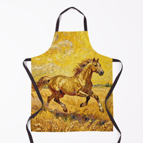Item preview, Golden Horse Running Wheat Field Van Gogh Style designed and sold by KAMOCHI Art.