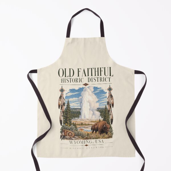 Item preview, Old Faithful Historic District, Wyoming, USA [Vintage Illustration] designed and sold by elektronen.