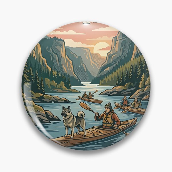 Item preview, Norwegian Elkhound Fjord Kayaker designed and sold by PictoVibe.