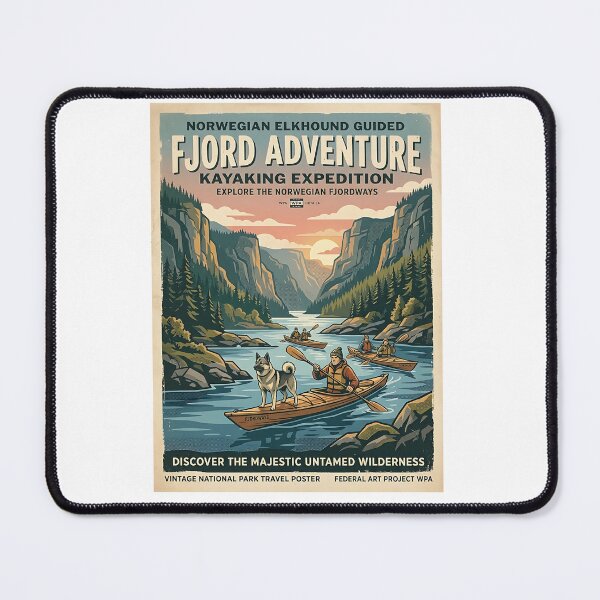 Item preview, Norwegian Elkhound Fjord Kayaker designed and sold by PictoVibe.