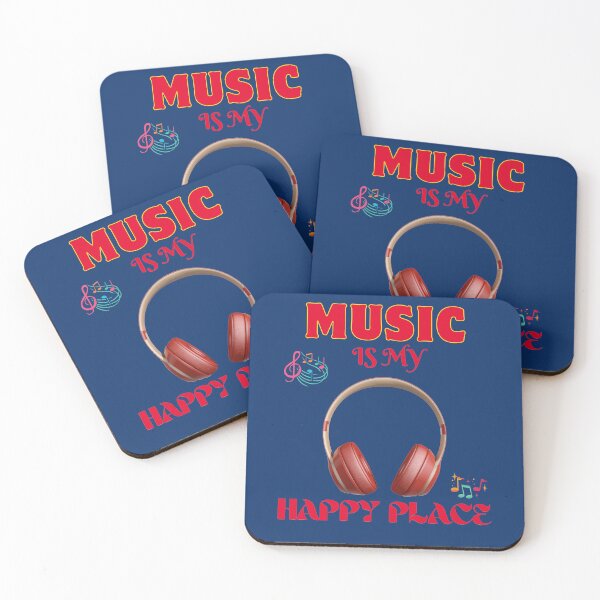 Item preview, Music Is My Happy Place – Headphones and Notes Art designed and sold by Evelashop.