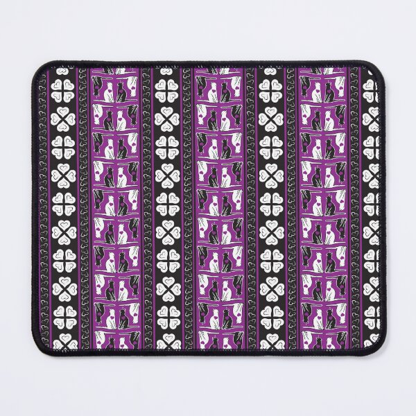 Item preview, Black & White Cat Love Stripes on Purple Background designed and sold by Digitalmyth's Designs.
