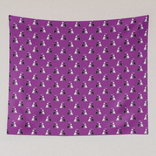 Item preview, Black & White Poodle Loves on Purple Background designed and sold by Digitalmyth's Designs.