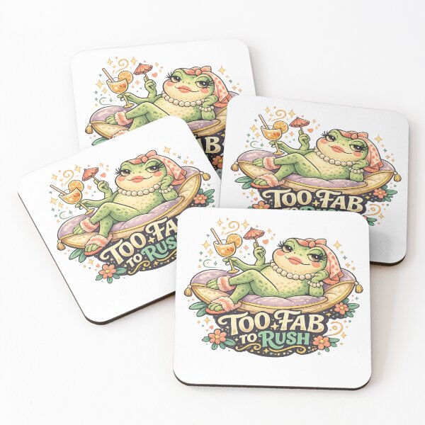 Item preview, Too Fab to Rush Funny Frog Diva Glamorous Retro Relaxing Humor Art designed and sold by inkoutninja.