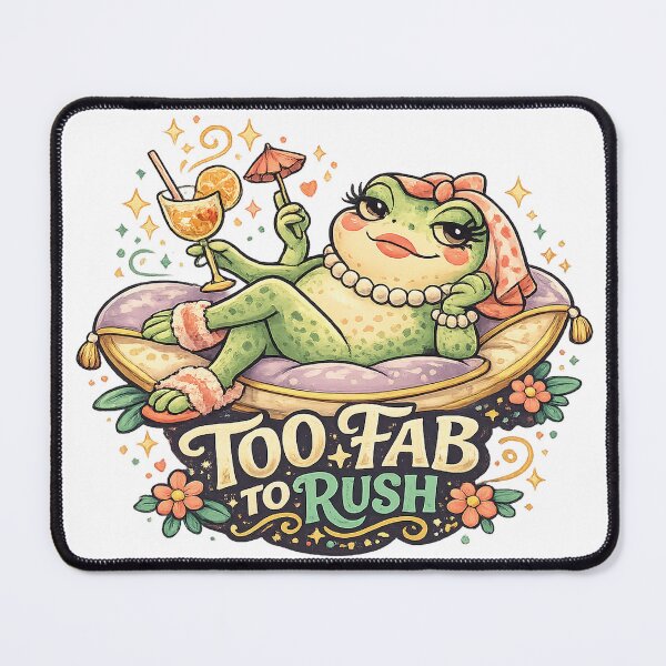 Item preview, Too Fab to Rush Funny Frog Diva Glamorous Retro Relaxing Humor Art designed and sold by inkoutninja.
