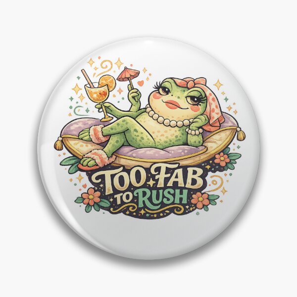 Item preview, Too Fab to Rush Funny Frog Diva Glamorous Retro Relaxing Humor Art designed and sold by inkoutninja.