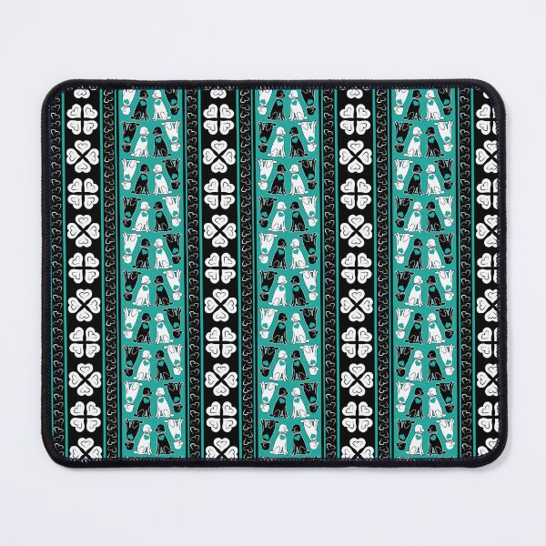 Item preview, Black & White Poodle Love Stripes on Teal Background designed and sold by Digitalmyth's Designs.