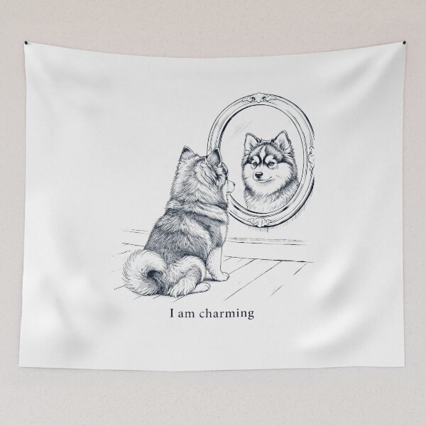Item preview, Pomsky I Am Charming Mirror Meme Dog Lover designed and sold by dian-rody-crest.