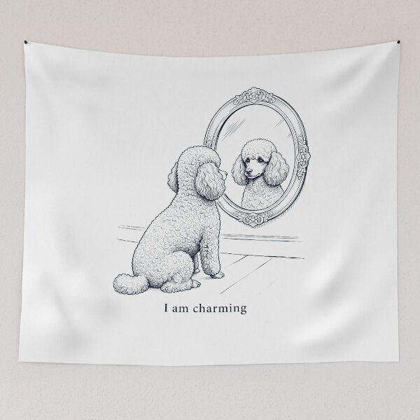 Item preview, Poodle I Am Charming Mirror Meme Dog Lover designed and sold by dian-rody-crest.