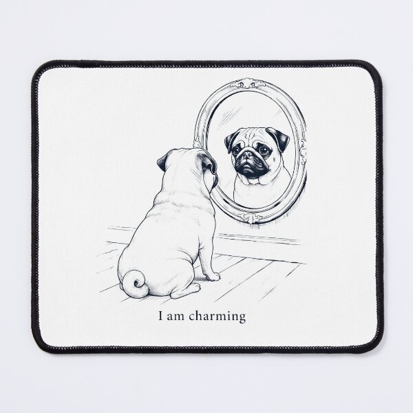Item preview, Pug I Am Charming Mirror Meme Dog Lover designed and sold by dian-rody-crest.