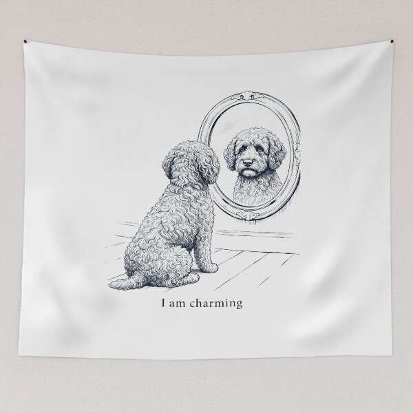 Item preview, Portuguese Water Dog I Am Charming Mirror Meme Dog Lover designed and sold by dian-rody-crest.