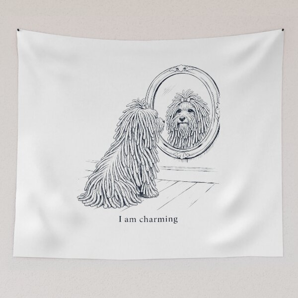Item preview, Puli I Am Charming Mirror Meme Dog Lover designed and sold by dian-rody-crest.