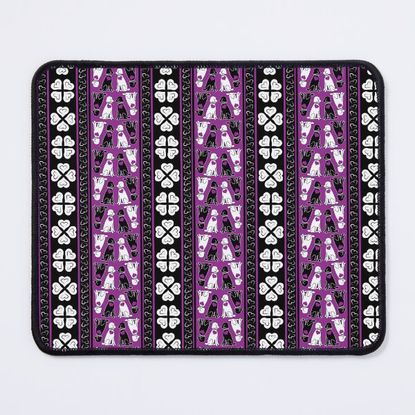 Item preview, Black & White Poodle Love Stripes on Purple Background designed and sold by Digitalmyth's Designs.