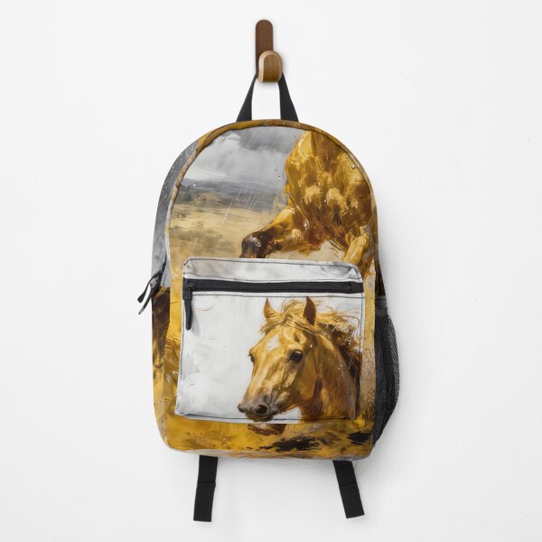 Item preview, Golden Horse Running in Storm Rain designed and sold by KAMOCHI Art.