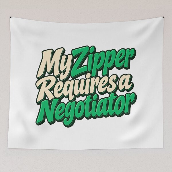 Item preview, Zipper Negotiator in Bold Green Lettering designed and sold by Bikivuno.