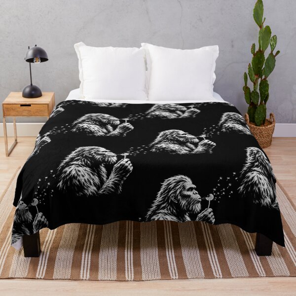 Item preview, Bigfoot Blowing Dandelion Vintage Sasquatch Wilderness Nature designed and sold by Glow-Paw-Studio.