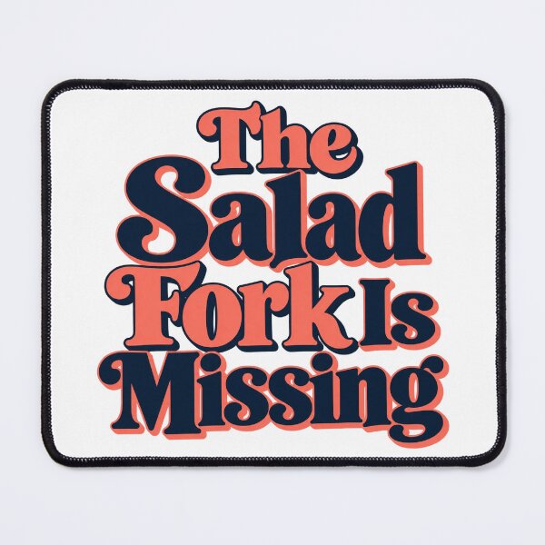 Item preview, Missing Salad Fork in Coral and Navy Lettering designed and sold by Bikivuno.