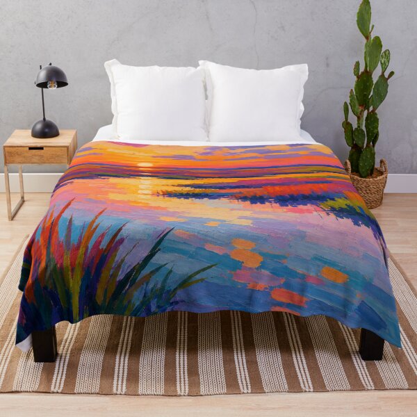Artikelvorschau, Vibrant Wetland Sunset Colorful Impressionist Landscape entworfen und verkauft von GutyzDesignsES.