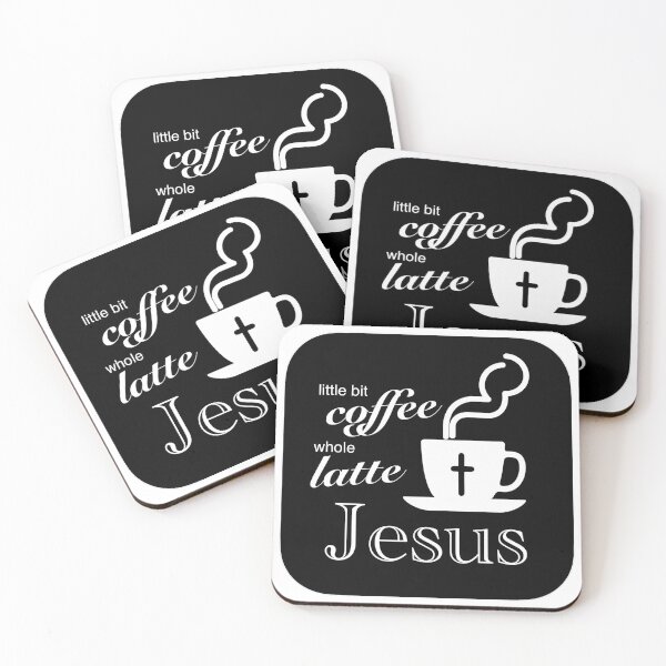 Item preview, Little Bit Coffee Whole Latte Jesus (Black) designed and sold by JohnnyForever.