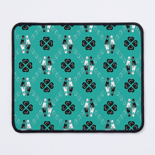 Item preview, Black & White Poodle Love Diamonds on Teal Background designed and sold by Digitalmyth's Designs.