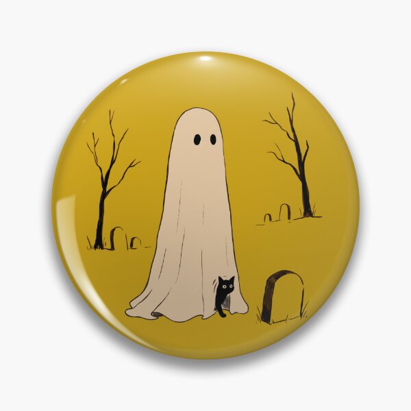 Item preview, Graveyard Ghost And Peeking Cat designed and sold by Gkinoki.