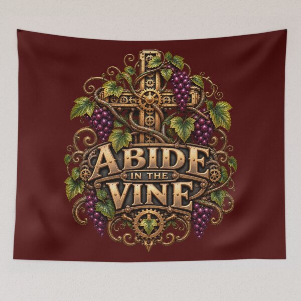 Item preview, Abide in the Vine, Christian Steampunk Style designed and sold by TheBibleStop.