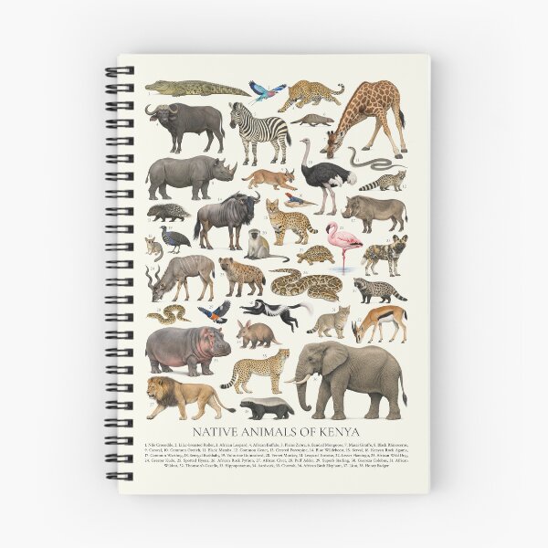 Item preview, Native Animals of Kenya Retro Identification Chart designed and sold by kakarikihill.
