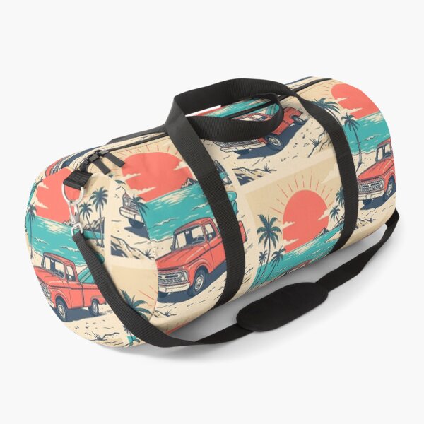 Item preview, Vintage Red Pickup Truck with Surfboard at the Beach – Retro Surf Drive Design designed and sold by Sea Gem.