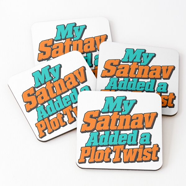 Item preview, Satnav Plot Twist in Teal and Orange Lettering designed and sold by Bikivuno.