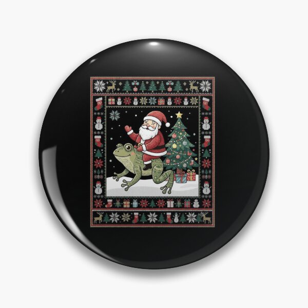 Item preview, Santa Riding a Frog Funny Ugly Sweater Christmas Design designed and sold by MiALopezArt.