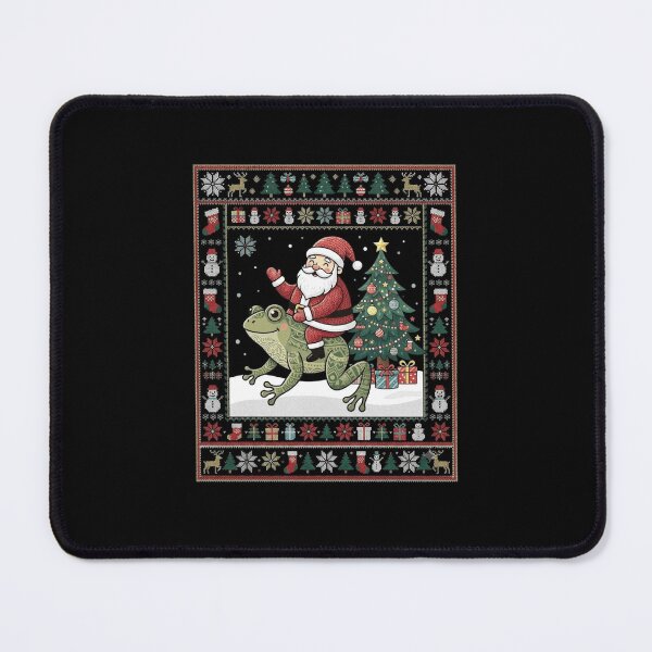 Item preview, Santa Riding a Frog Funny Ugly Sweater Christmas Design designed and sold by MiALopezArt.