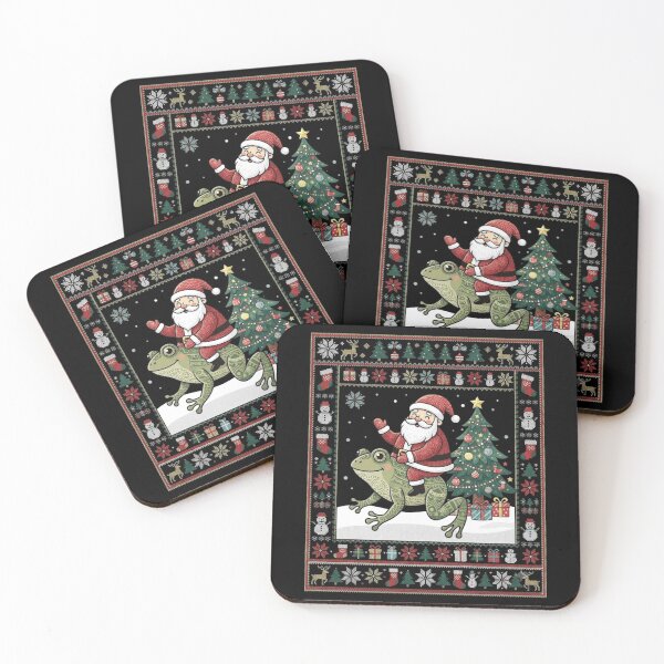 Item preview, Santa Riding a Frog Funny Ugly Sweater Christmas Design designed and sold by MiALopezArt.