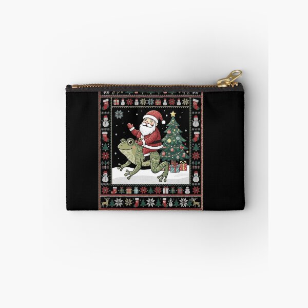Item preview, Santa Riding a Frog Funny Ugly Sweater Christmas Design designed and sold by MiALopezArt.