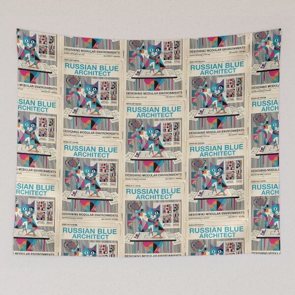 Item preview, Russian Blue Textile Architect designed and sold by PictoVibe.