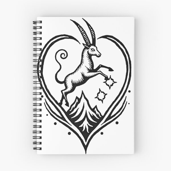 Item preview, Bold Capricorn Goat Mountain Tattoo Flash designed and sold by Qubivibe.
