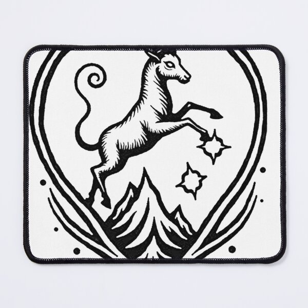 Item preview, Bold Capricorn Goat Mountain Tattoo Flash designed and sold by Qubivibe.