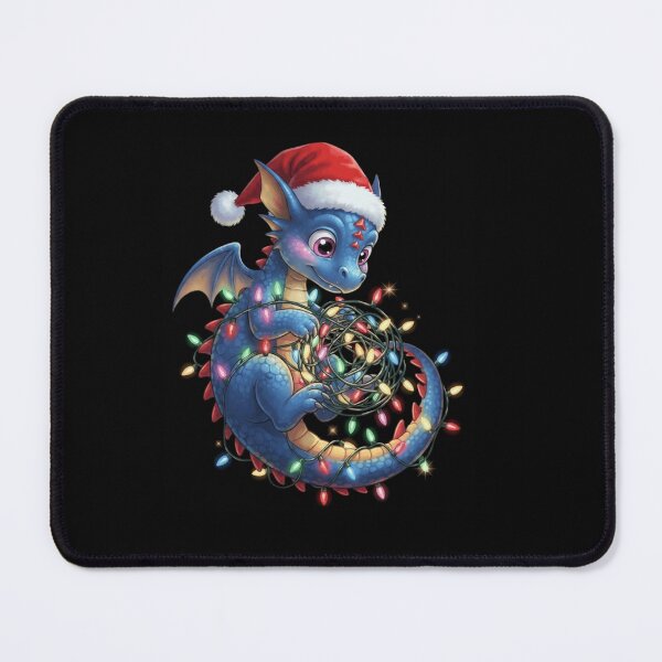 Item preview, Cute Christmas Dragon Wearing Santa Hat And String Lights Holiday Art designed and sold by Ostericaimusa.