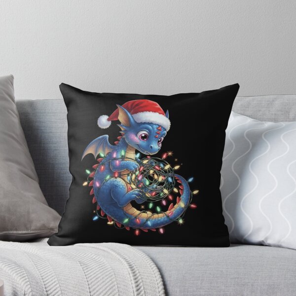 Item preview, Cute Christmas Dragon Wearing Santa Hat And String Lights Holiday Art designed and sold by Ostericaimusa.