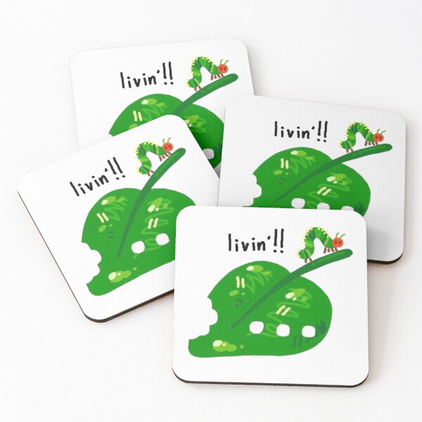 Item preview, Cute Bitten Green Leaf With Caterpillar designed and sold by Wild-Misfits.