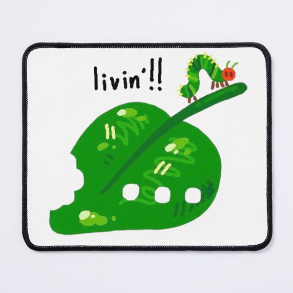 Item preview, Cute Bitten Green Leaf With Caterpillar designed and sold by Wild-Misfits.