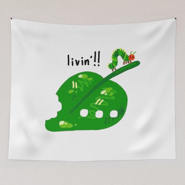 Item preview, Cute Bitten Green Leaf With Caterpillar designed and sold by Wild-Misfits.